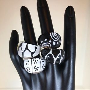 Bundle of 4 Lucite Rings Size 7.5